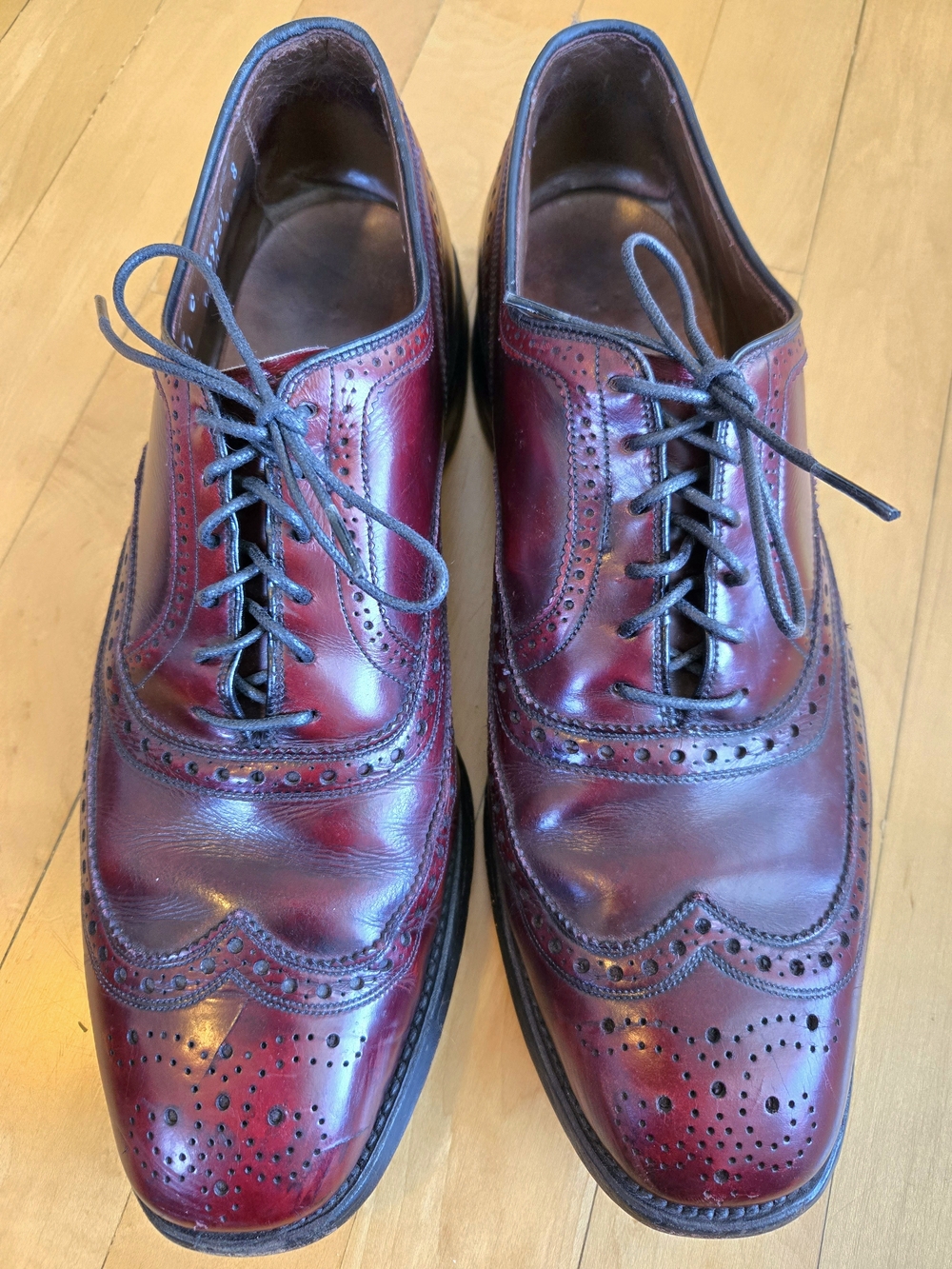 Vintage Allen Edmonds McAllister Burgundy Brogue Oxford Dress Shoes 11.5C